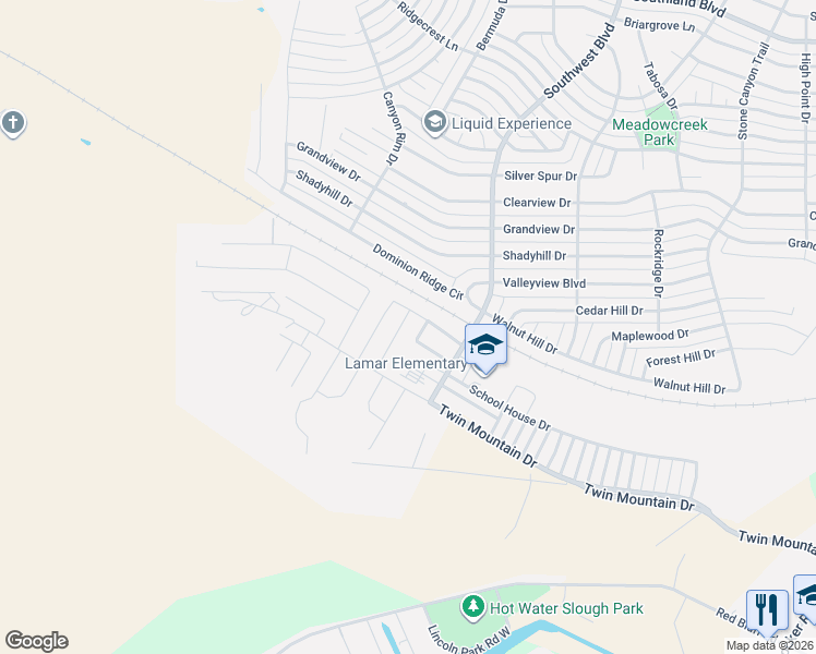 map of restaurants, bars, coffee shops, grocery stores, and more near 3537 Toyah Street in San Angelo