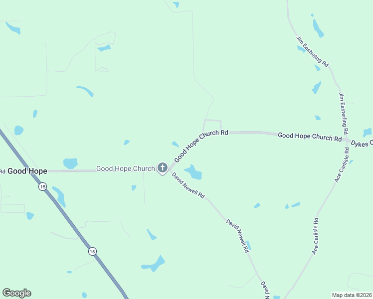 map of restaurants, bars, coffee shops, grocery stores, and more near Good Hope Church Road in Richton