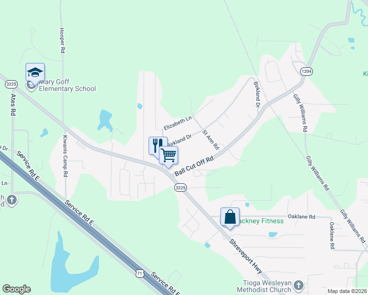 map of restaurants, bars, coffee shops, grocery stores, and more near 1815 Birkland Drive in Pineville