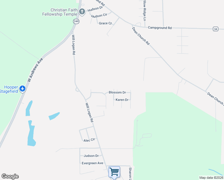 map of restaurants, bars, coffee shops, grocery stores, and more near Christian Creek in Ozark