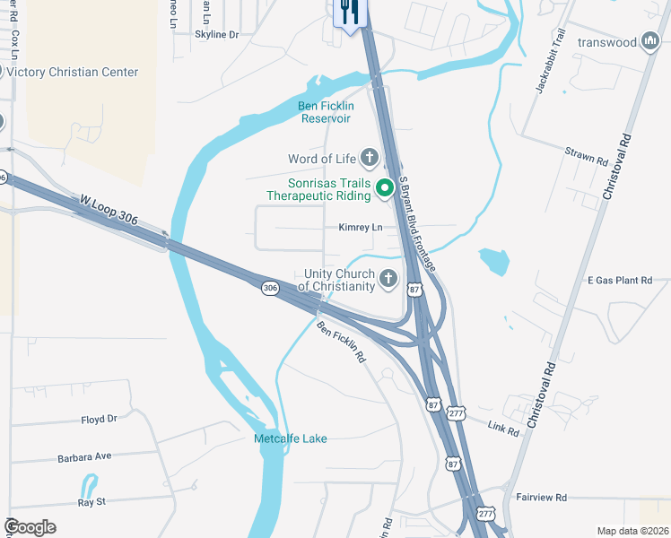 map of restaurants, bars, coffee shops, grocery stores, and more near 4884-4952 Ben Ficklin Road in San Angelo