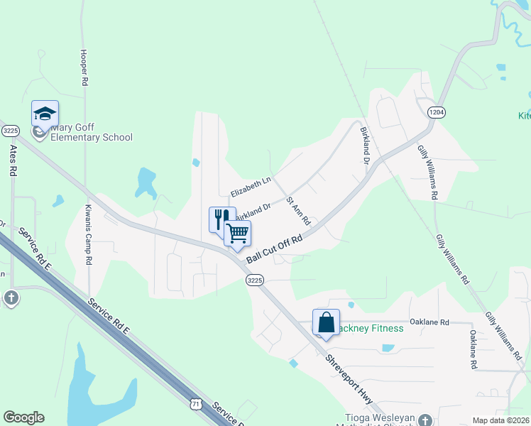 map of restaurants, bars, coffee shops, grocery stores, and more near 1815 Birkland Drive in Pineville