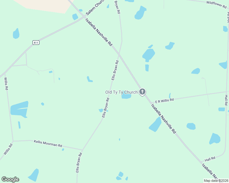 map of restaurants, bars, coffee shops, grocery stores, and more near 171 Ellis Bryan Road in Tifton