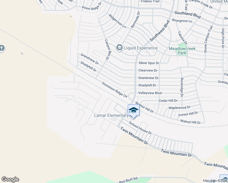 map of restaurants, bars, coffee shops, grocery stores, and more near 3541 Dominion Ridge in San Angelo