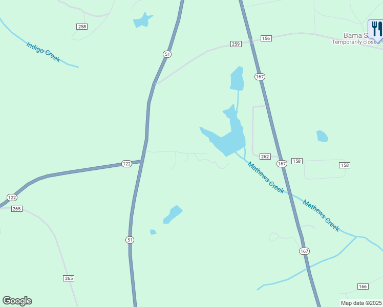 map of restaurants, bars, coffee shops, grocery stores, and more near Private Road 1206 in Coffee County