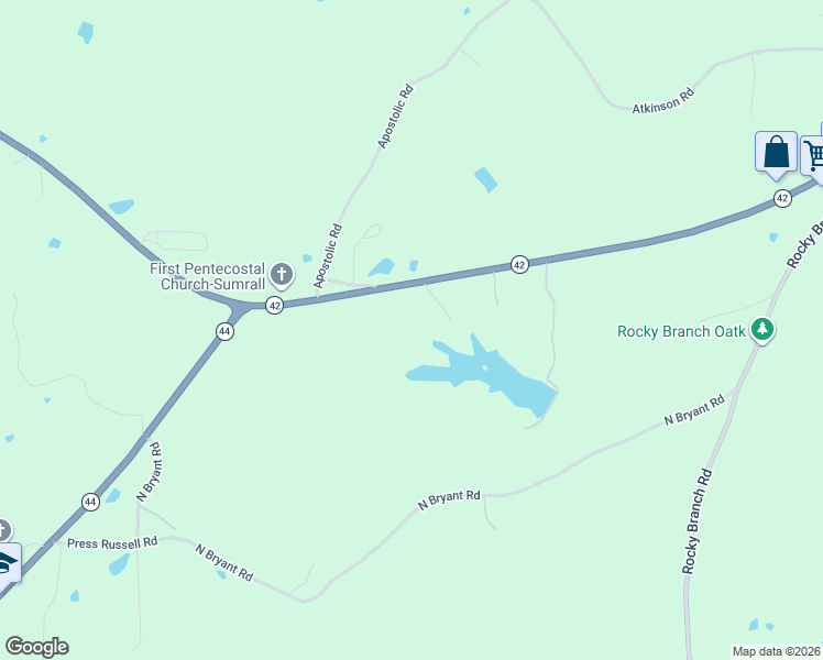 map of restaurants, bars, coffee shops, grocery stores, and more near 26 Cubic Fortenberry Road in Sumrall