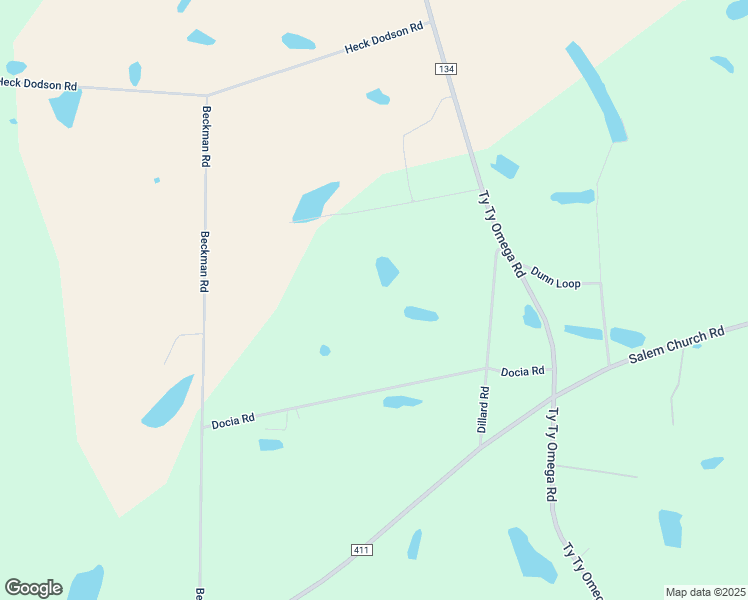 map of restaurants, bars, coffee shops, grocery stores, and more near 36 Docia Road in Tifton