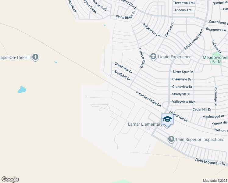 map of restaurants, bars, coffee shops, grocery stores, and more near 4010 Caroline Lane in San Angelo