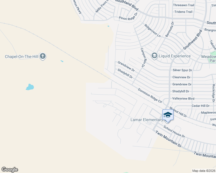map of restaurants, bars, coffee shops, grocery stores, and more near 4010 Caroline Lane in San Angelo