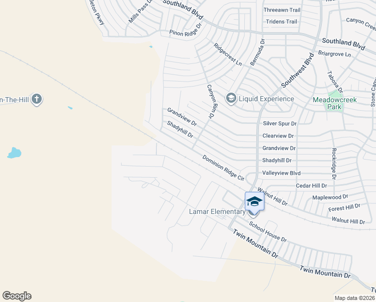 map of restaurants, bars, coffee shops, grocery stores, and more near 3605 Dominion Ridge in San Angelo