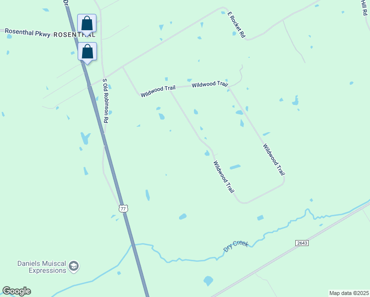 map of restaurants, bars, coffee shops, grocery stores, and more near 432 Wildwood Trail in Lorena