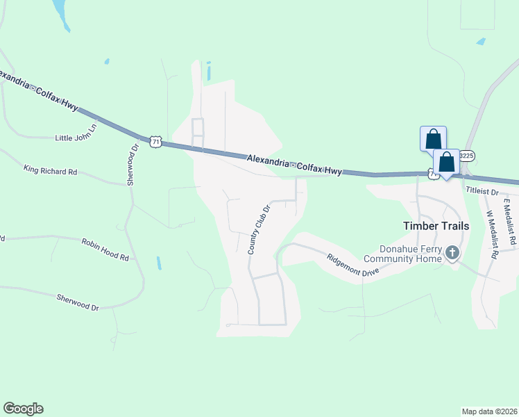 map of restaurants, bars, coffee shops, grocery stores, and more near 222 Country Club Drive in Pineville