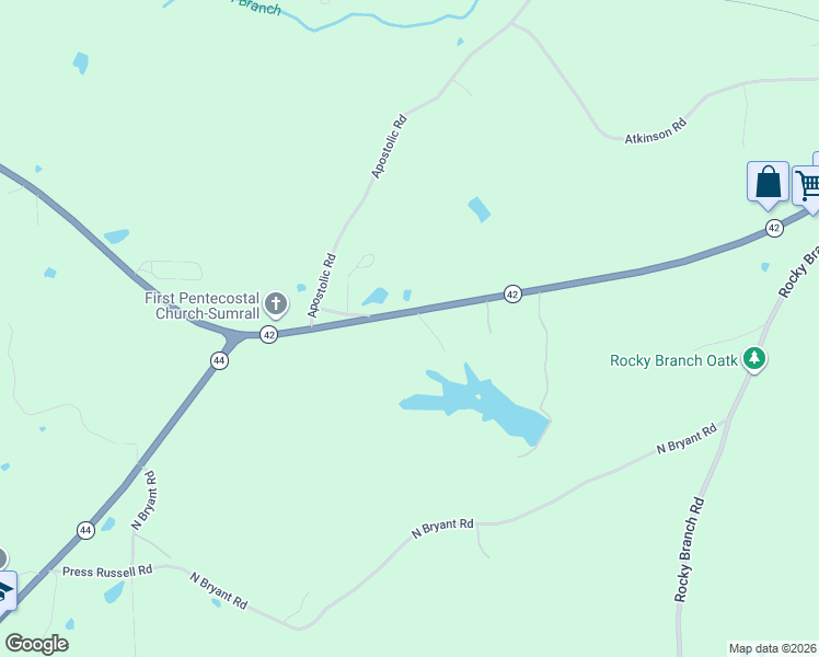 map of restaurants, bars, coffee shops, grocery stores, and more near 26 Cubic Fortenberry Road in Sumrall