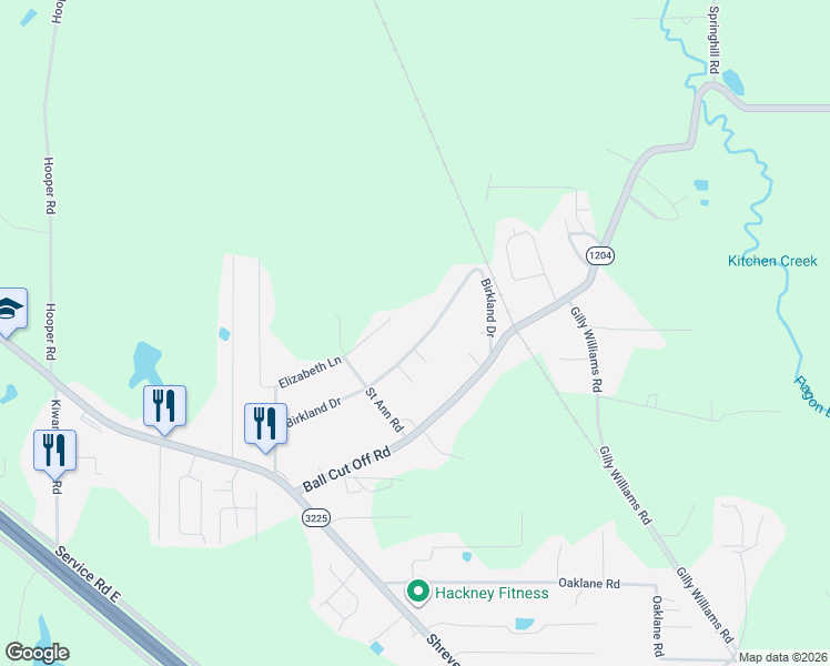 map of restaurants, bars, coffee shops, grocery stores, and more near 1736 Birkland Dr in Pineville