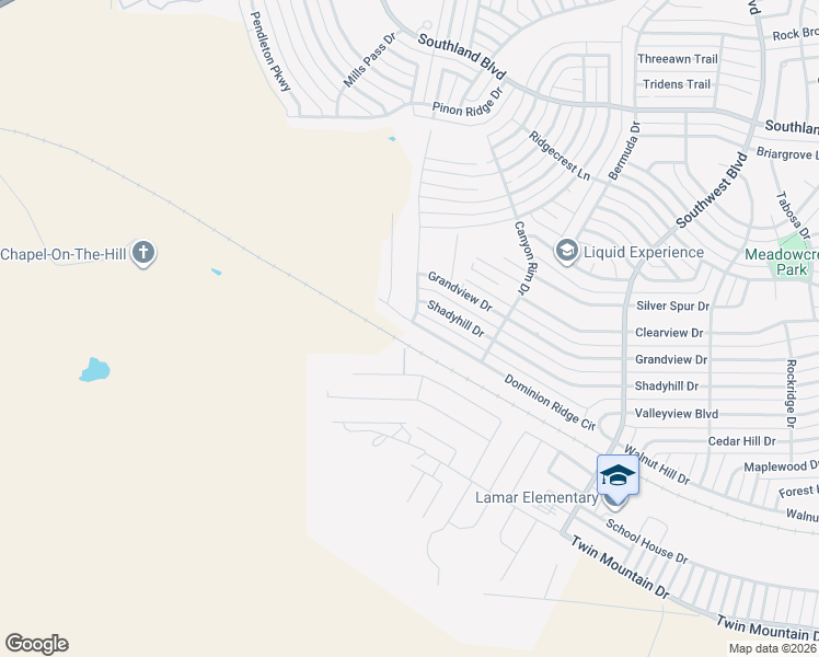 map of restaurants, bars, coffee shops, grocery stores, and more near 3653 Dominion Ridge Circle in San Angelo