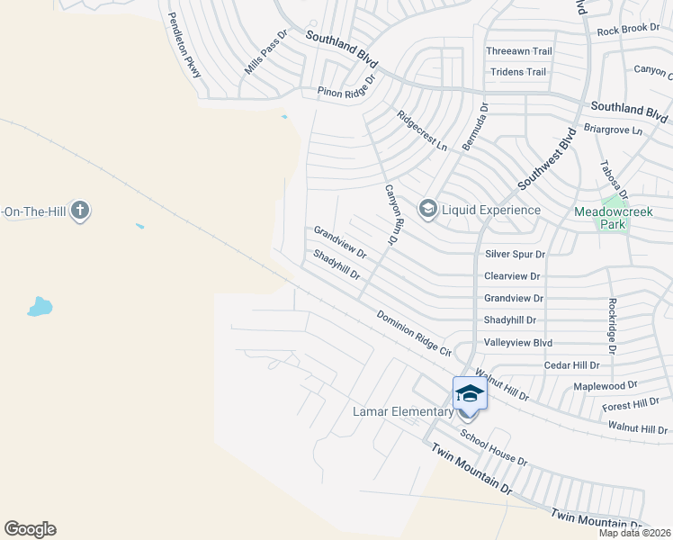 map of restaurants, bars, coffee shops, grocery stores, and more near 3625 Shadyhill Drive in San Angelo