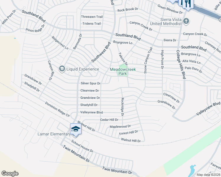 map of restaurants, bars, coffee shops, grocery stores, and more near 3342 Clearview Drive in San Angelo