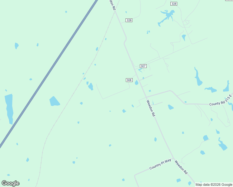 map of restaurants, bars, coffee shops, grocery stores, and more near County Road 308 in Leon County