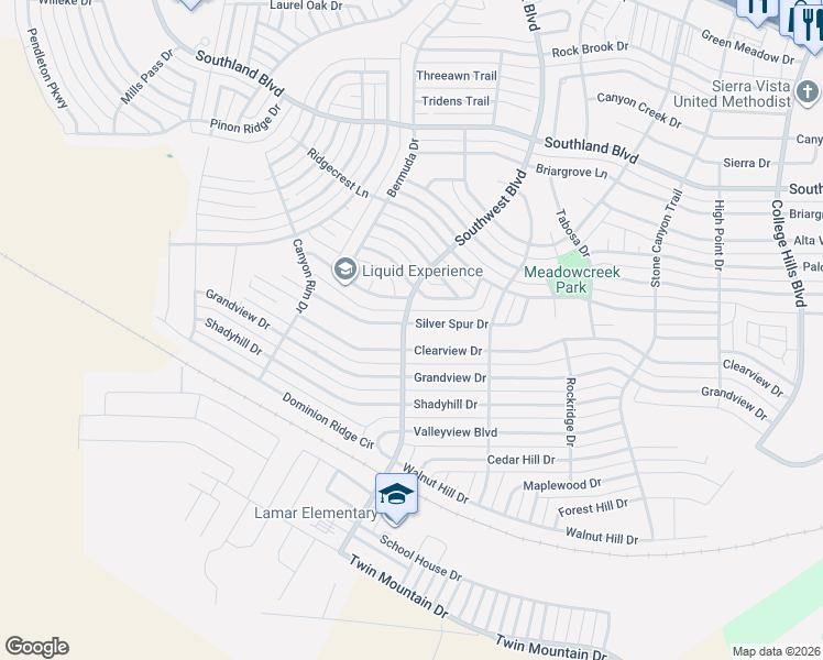 map of restaurants, bars, coffee shops, grocery stores, and more near 3502 Clearview Drive in San Angelo