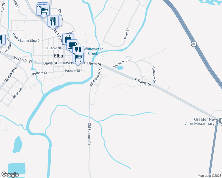 map of restaurants, bars, coffee shops, grocery stores, and more near 330 Reddoch Hill Road in Elba