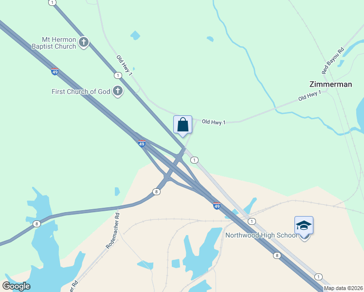 map of restaurants, bars, coffee shops, grocery stores, and more near 900 Louisiana 1 in Lena