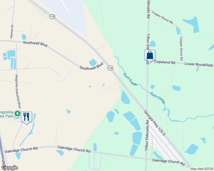 map of restaurants, bars, coffee shops, grocery stores, and more near 294 MacDonald Lane in Tifton