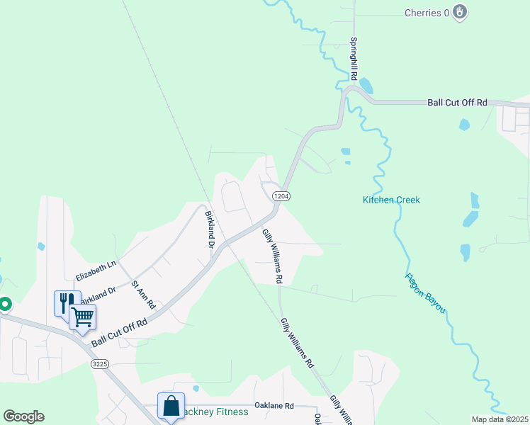map of restaurants, bars, coffee shops, grocery stores, and more near 1508 Hwy 1204 in Pineville