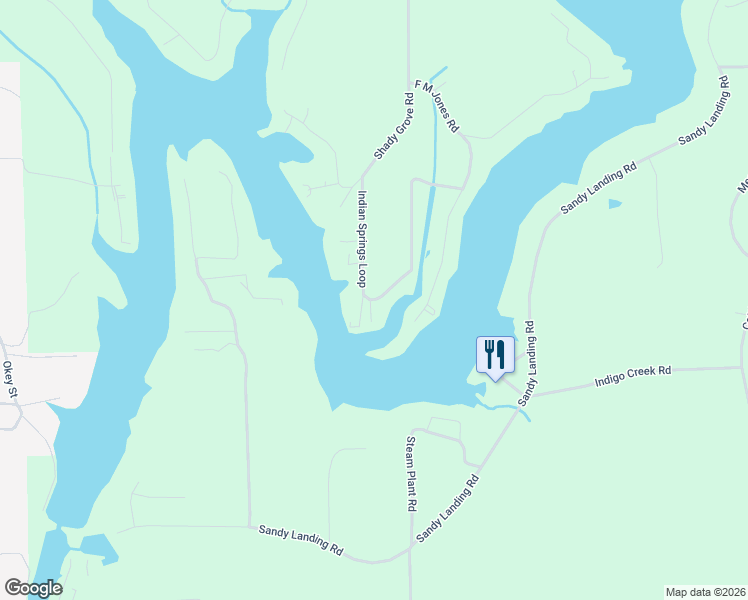 map of restaurants, bars, coffee shops, grocery stores, and more near Indian Springs Loop in Andalusia