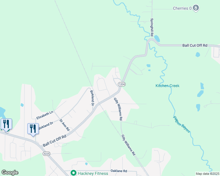 map of restaurants, bars, coffee shops, grocery stores, and more near 1508 Highway 1204 in Pineville