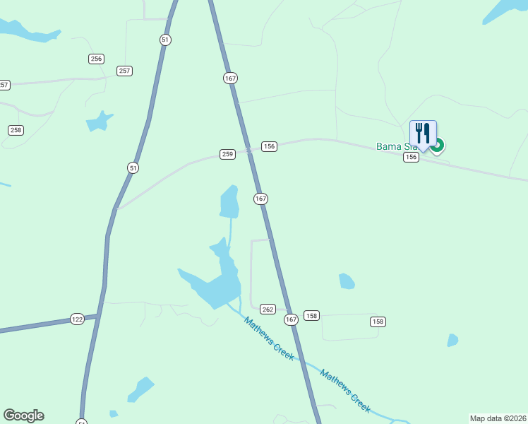 map of restaurants, bars, coffee shops, grocery stores, and more near 14493 Highway 167 in Enterprise