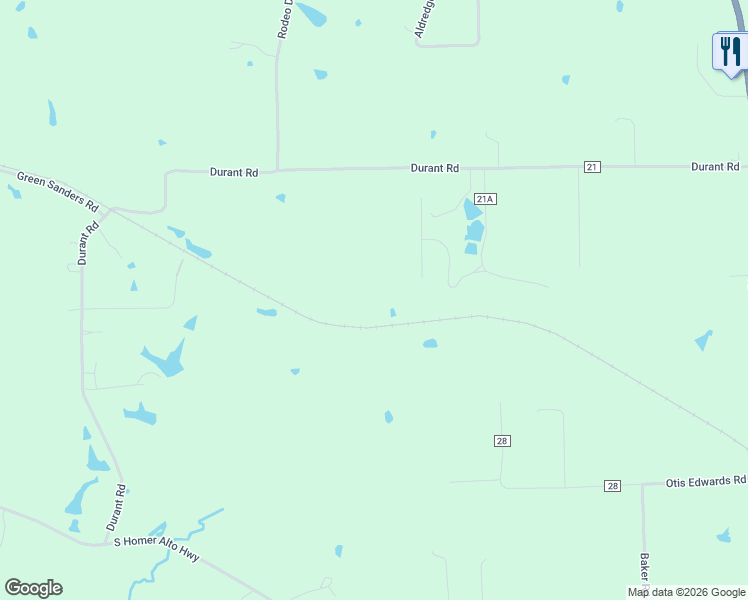 map of restaurants, bars, coffee shops, grocery stores, and more near 941 Durant Road in Pollok