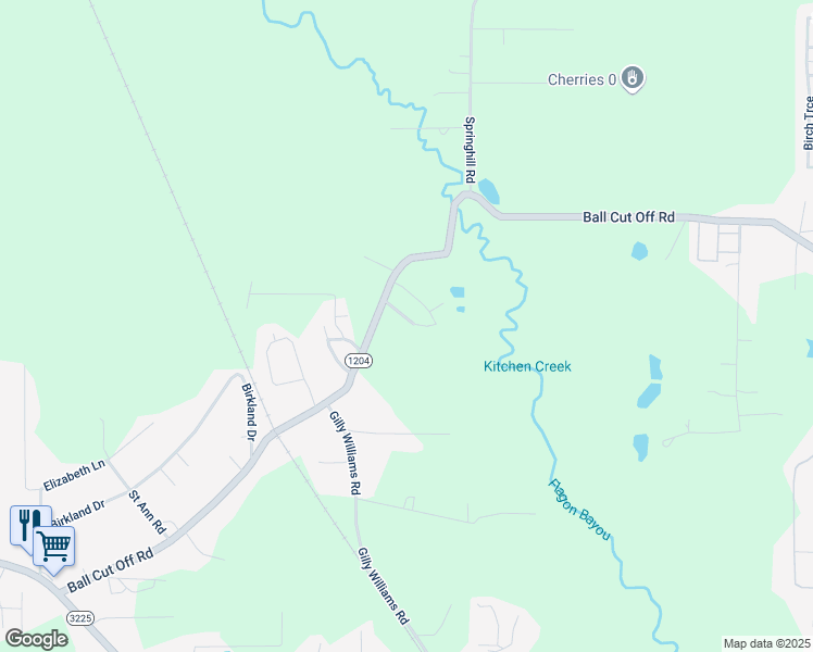 map of restaurants, bars, coffee shops, grocery stores, and more near 1405 Louisiana 1204 in Pineville