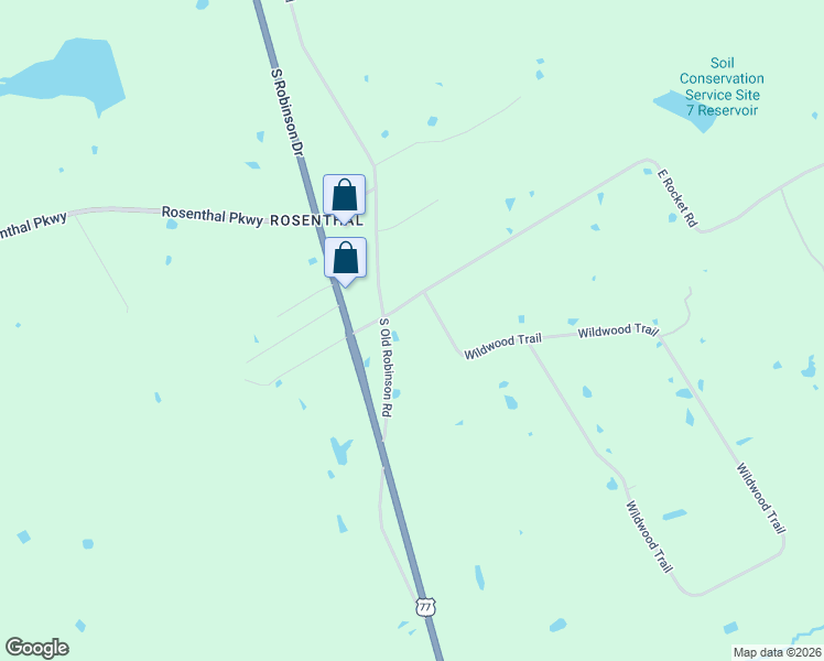 map of restaurants, bars, coffee shops, grocery stores, and more near 404 Wildwood Trail in Lorena