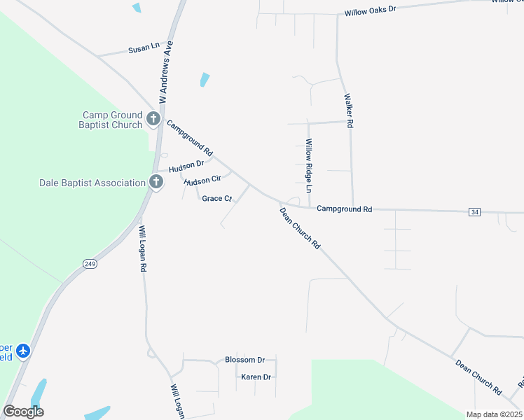 map of restaurants, bars, coffee shops, grocery stores, and more near 576 Campground Road in Ozark