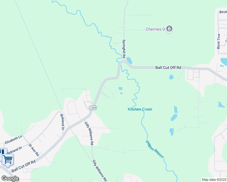 map of restaurants, bars, coffee shops, grocery stores, and more near 1405 Louisiana 1204 in Pineville