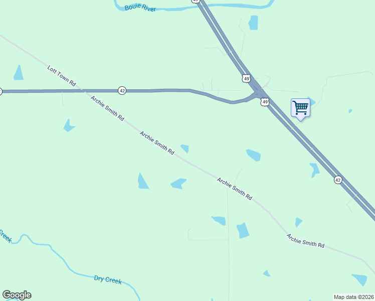 map of restaurants, bars, coffee shops, grocery stores, and more near 751 Archie Smith Road in Hattiesburg
