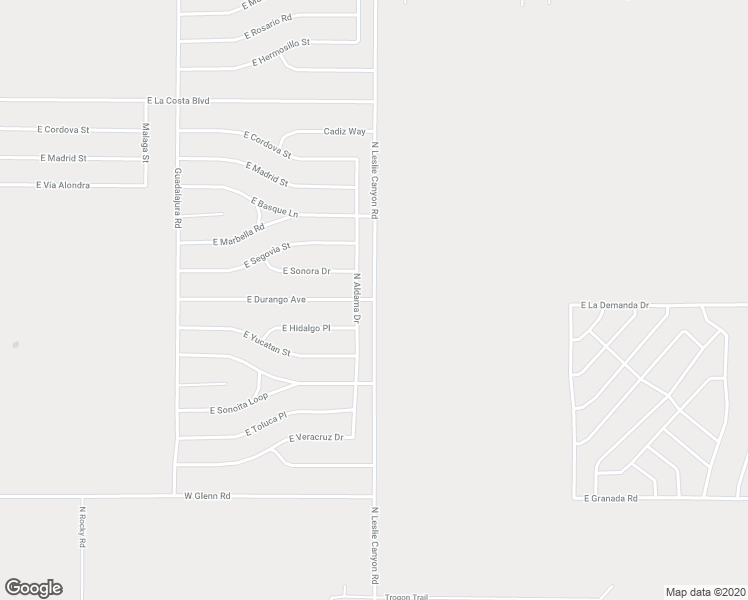 map of restaurants, bars, coffee shops, grocery stores, and more near North Leslie Canyon Road in Douglas