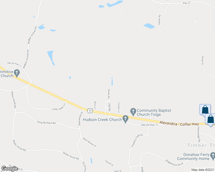 map of restaurants, bars, coffee shops, grocery stores, and more near 261 Elaine Road in Dry Prong