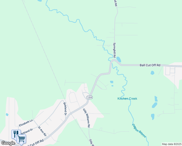 map of restaurants, bars, coffee shops, grocery stores, and more near 1396 Louisiana 1204 in Pineville