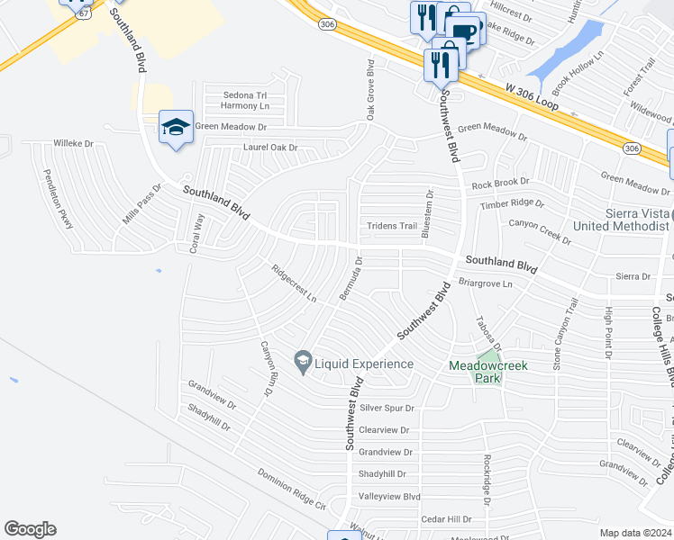 map of restaurants, bars, coffee shops, grocery stores, and more near 4820 Royal Oak Drive in San Angelo