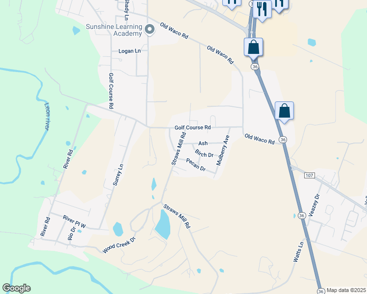 map of restaurants, bars, coffee shops, grocery stores, and more near 110 Straws Mill Road in Gatesville