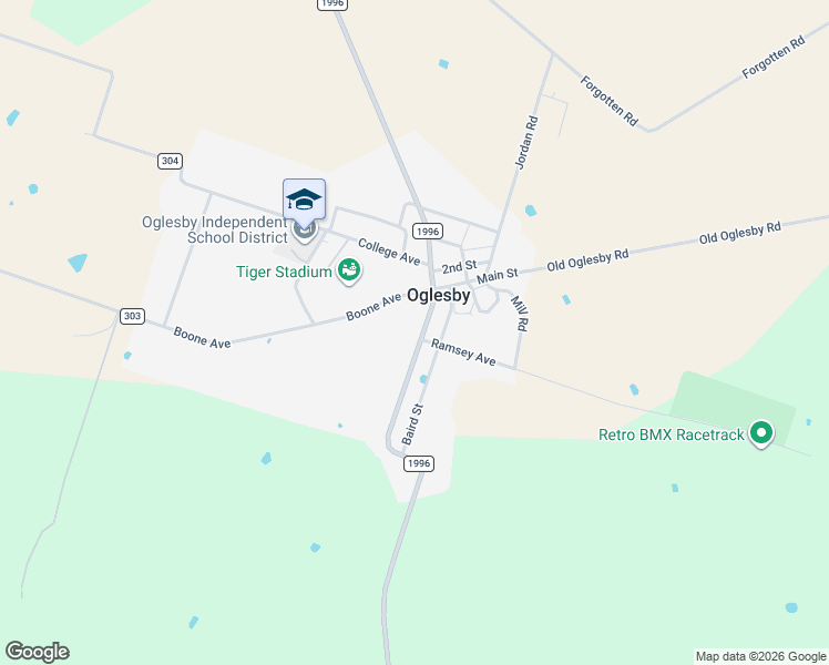 map of restaurants, bars, coffee shops, grocery stores, and more near 123 Farm to Market Road 1996 in Oglesby