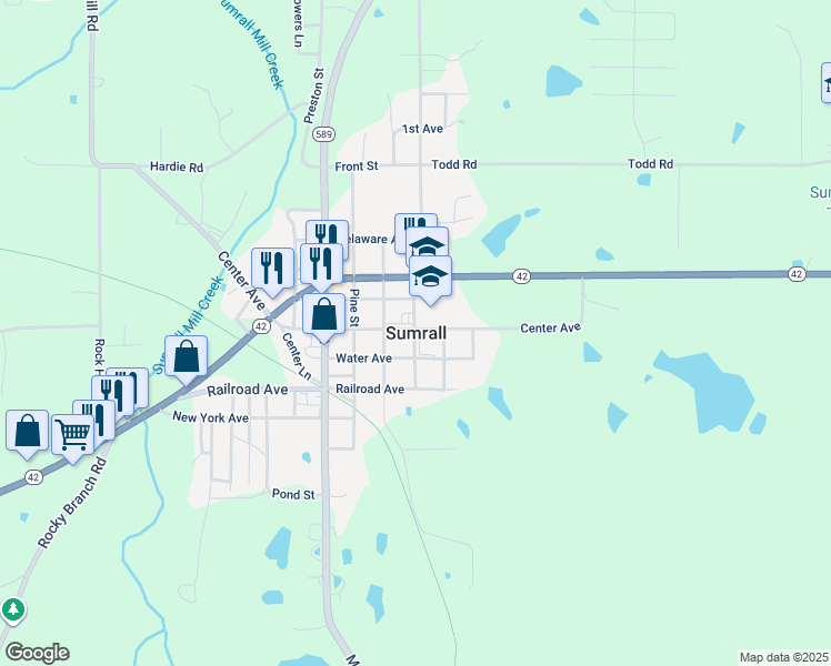 map of restaurants, bars, coffee shops, grocery stores, and more near in Sumrall