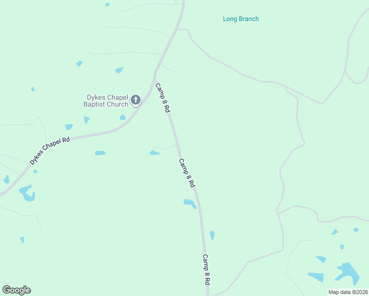 map of restaurants, bars, coffee shops, grocery stores, and more near Camp 8 Road in Richton