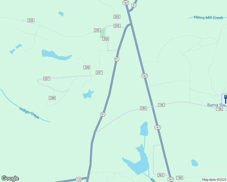 map of restaurants, bars, coffee shops, grocery stores, and more near 5176 Alabama 51 in New Brockton