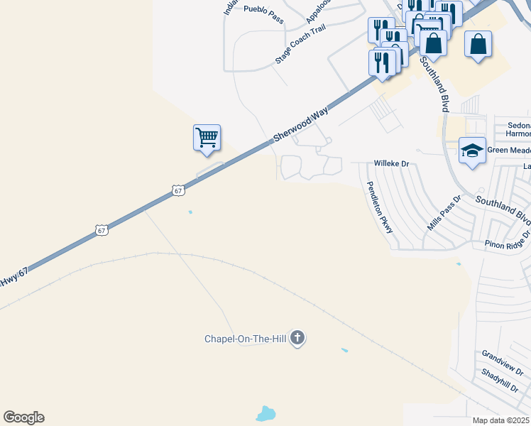 map of restaurants, bars, coffee shops, grocery stores, and more near 7102 Appaloosa Trail in San Angelo