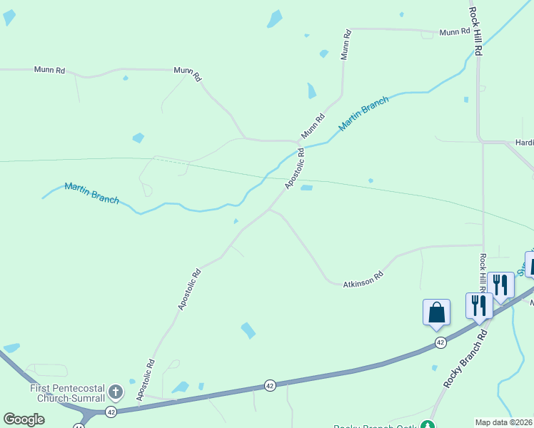 map of restaurants, bars, coffee shops, grocery stores, and more near 169 Apostolic Road in Sumrall