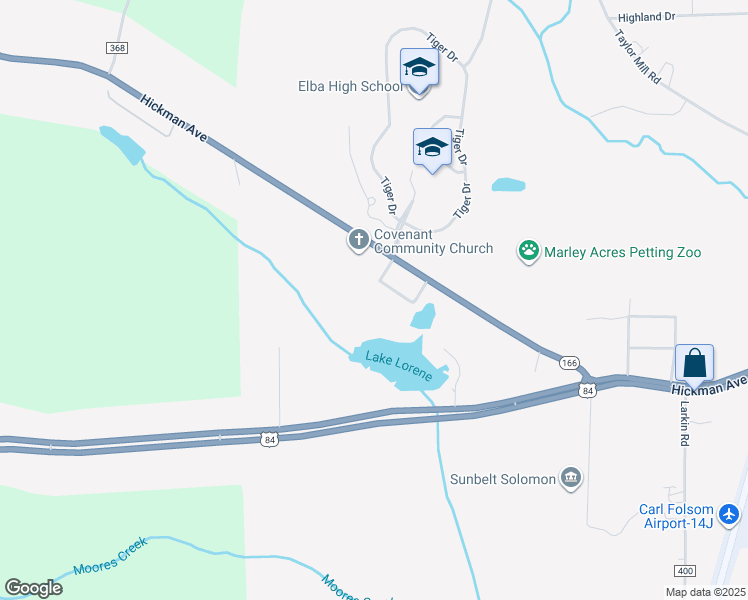 map of restaurants, bars, coffee shops, grocery stores, and more near 2701 Marilyn Street in Elba