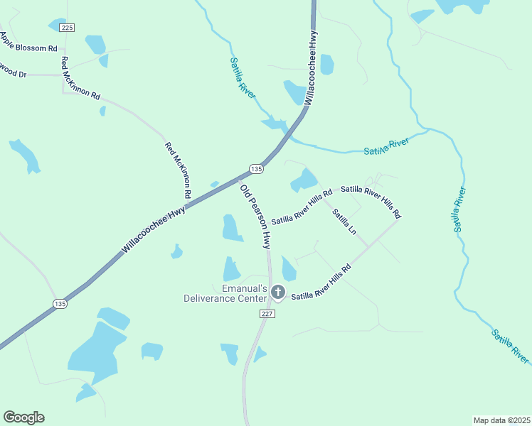 map of restaurants, bars, coffee shops, grocery stores, and more near 143 Old Pearson Highway in Willacoochee