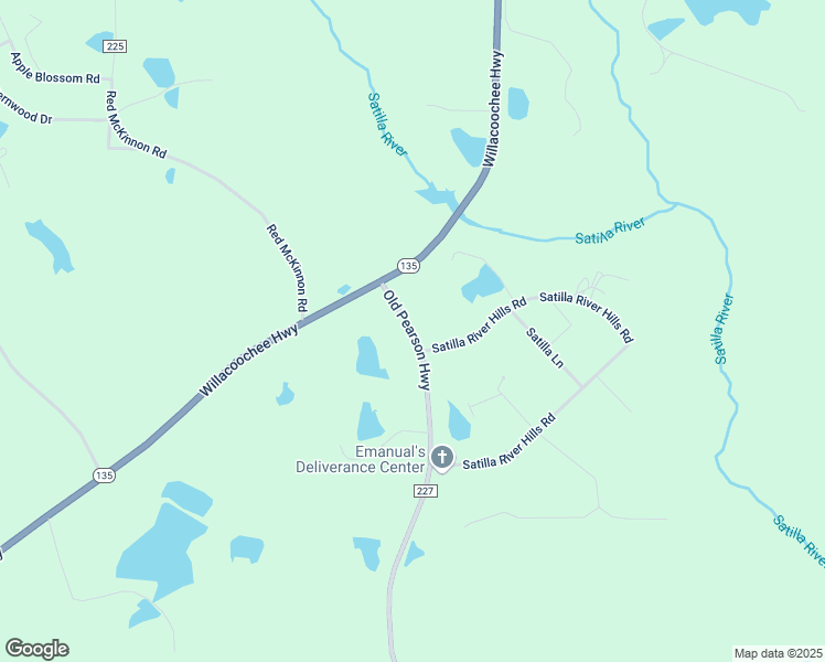 map of restaurants, bars, coffee shops, grocery stores, and more near 143 Old Pearson Highway in Willacoochee